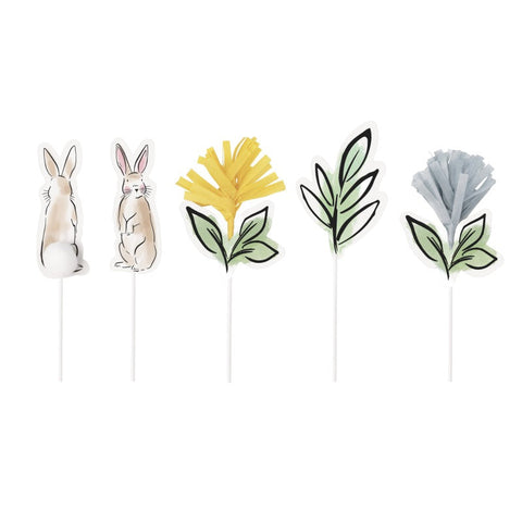 Dainty Easter Assorted Cake Toppers  5ct