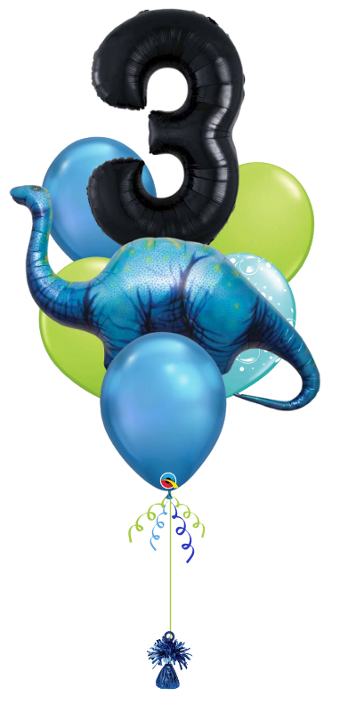 Bouquet de ballons - Apatosaurus + Chiffre