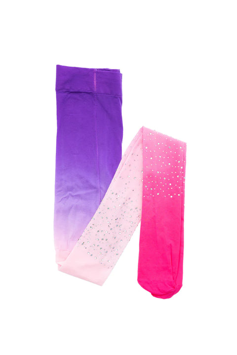 Rhinestone Tights Ombre Hot Pink/Purple/Pink, Size 3-8