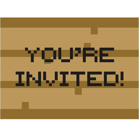 Cartons invitations - Minecraft (8/pqt)
