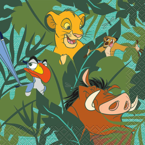 Serviettes à breuvage en papier - Disney Le Roi Lion (16/pqt)