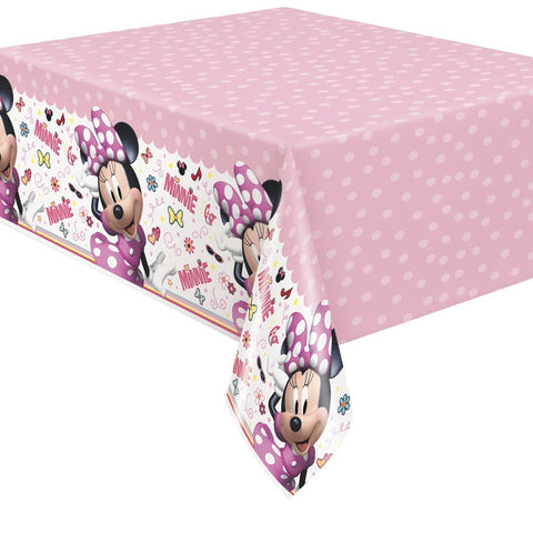 Disney Iconic Minnie Mouse Rectangular Plastic Table Cover  54 x 84""