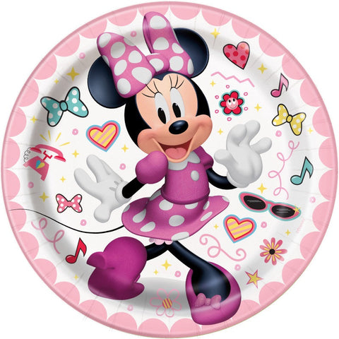 Disney Iconic Minnie Mouse Round 7 Dessert Plates  8ct"