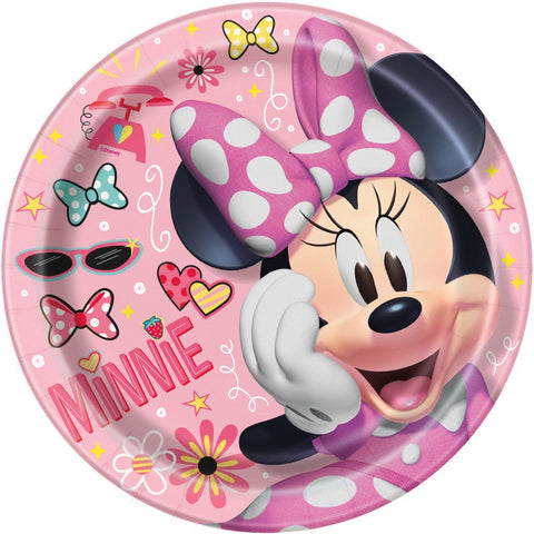 Disney Iconic Minnie Mouse Round 9 Dinner Plates  8ct"