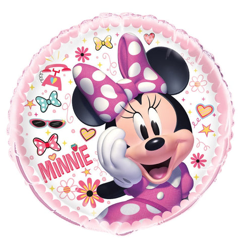 Disney Iconic Minnie Mouse Round Foil Balloon 18  Packaged"