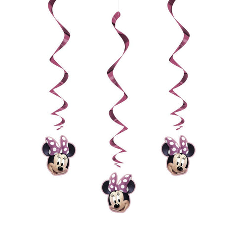 Disney Iconic Minnie Mouse Hanging Swirl Decorations  26  3ct"