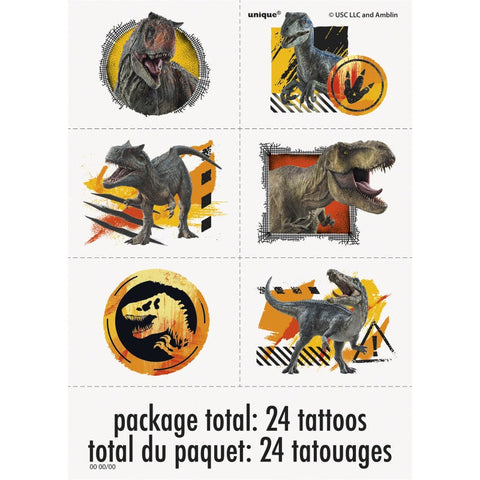 Tatouages - Jurassic World (24/pqt)