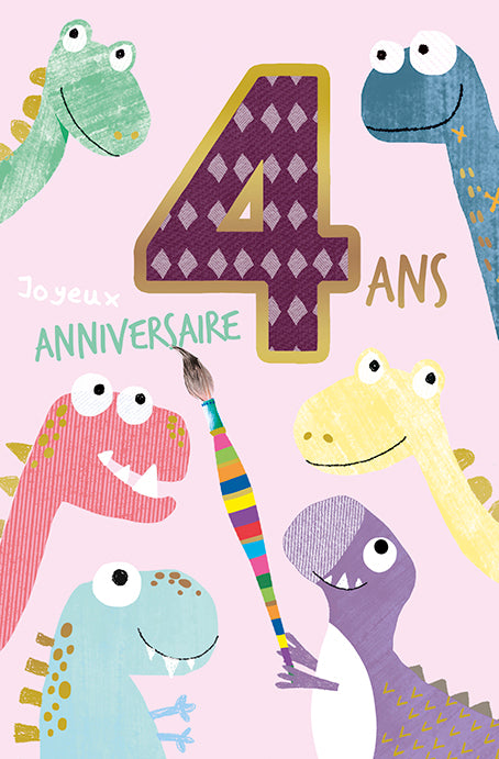 4 ans - Joyeux anniversaire - Carte de souhaits - Incognito