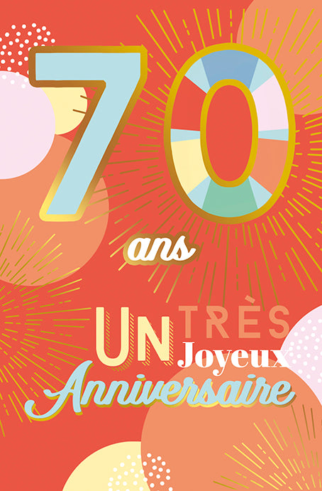 70 ans - Joyeux anniversaire - Carte de souhaits - Incognito