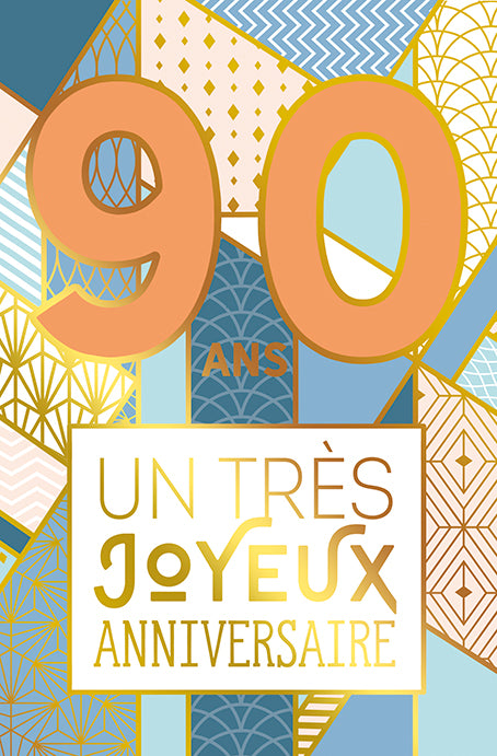 90 ans - Un très joyeux anniversaire - Carte de souhaits - Incognito