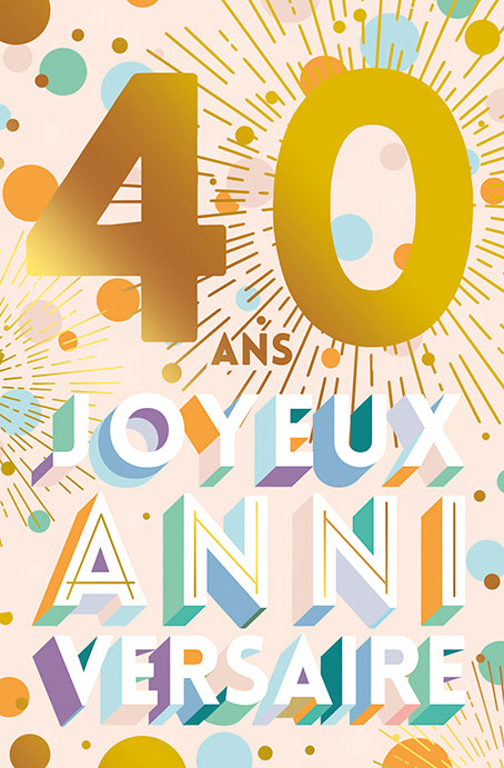 40 ans - Joyeux anniversaire - Carte de souhaits - Incognito