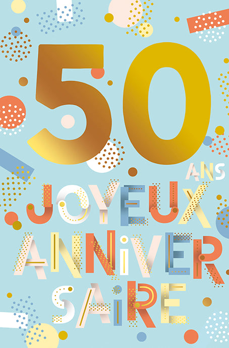 50 ans - Joyeux anniversaire - Carte de souhaits - Incognito
