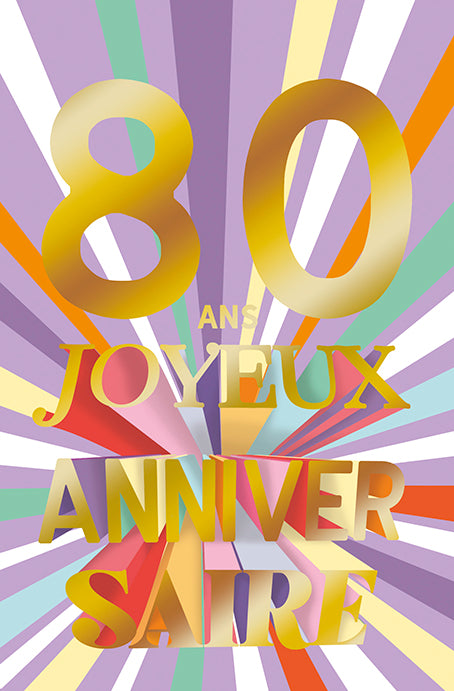 80 ans - Joyeux anniversaire - Carte de souhaits - Incognito