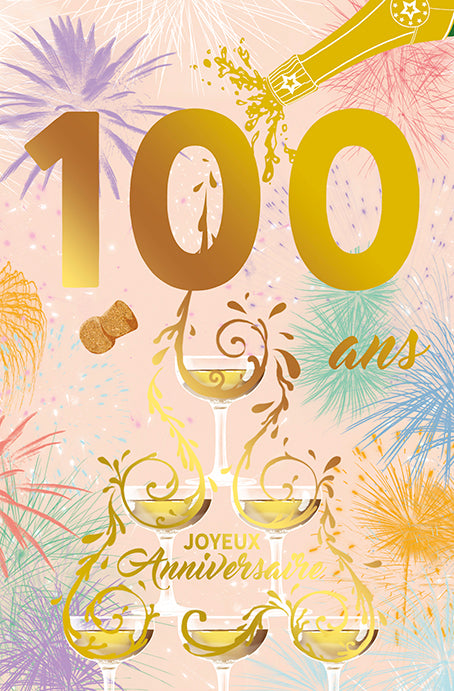 100 ans - Joyeux anniversaire - Carte de souhaits - Incognito
