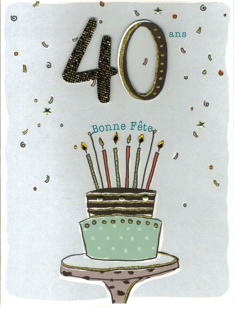 40 ans - Bonne Fête - Grande carte de souhaits - Incognito