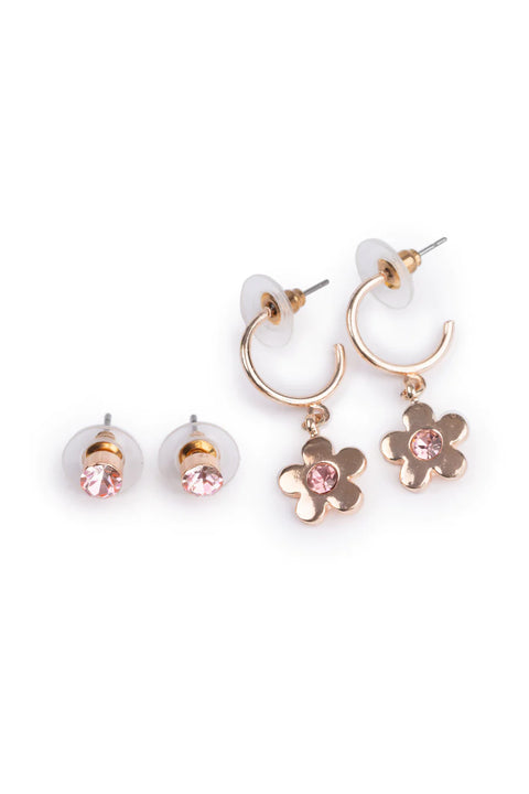 Boutique Chic Bejewelled Blooms Earrings, 2 Pr