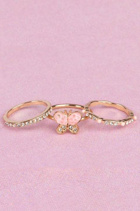 Boutique Chic Butterfly Garden Rings, 4pcs