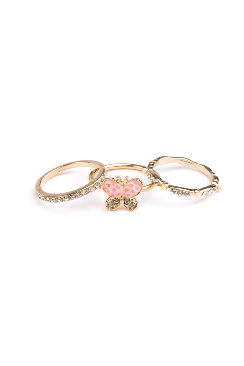 Boutique Chic Butterfly Garden Rings, 4pcs