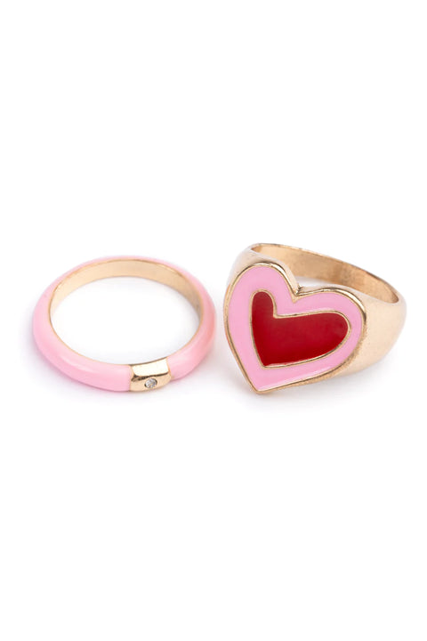 Boutique Chic Tickled Pink Rings, 2pcs