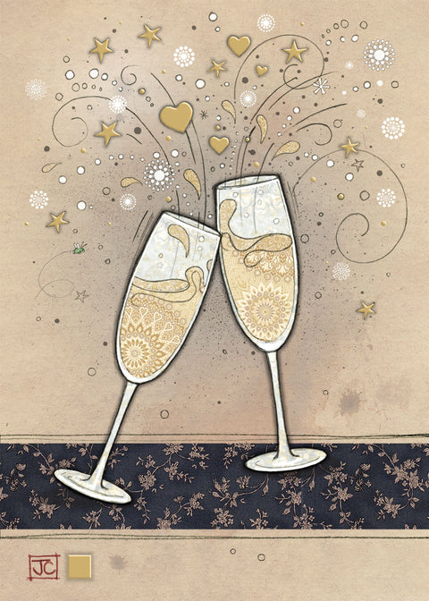 Flûtes de champagne - Carte de souhaits - Incognito