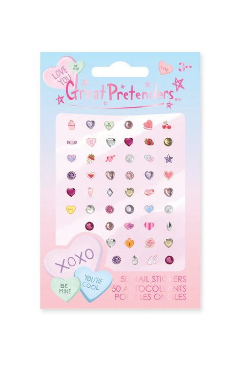 Candy Heart Nail Stickers 50pcs