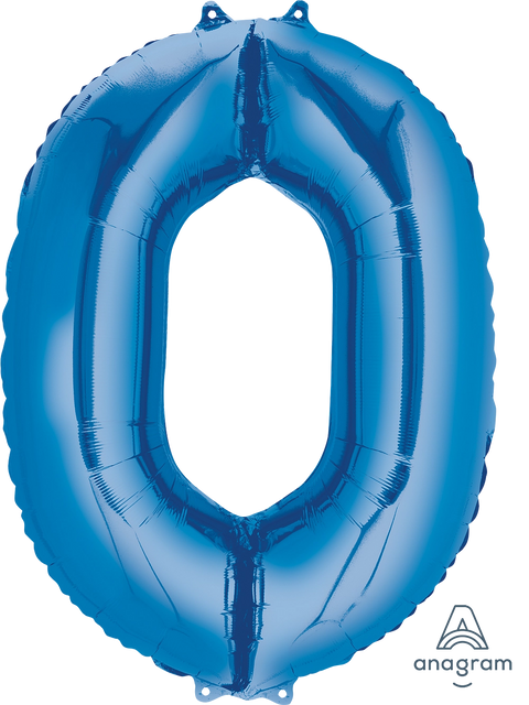 Ballon en aluminium (34") - Chiffre 0 - Bleu