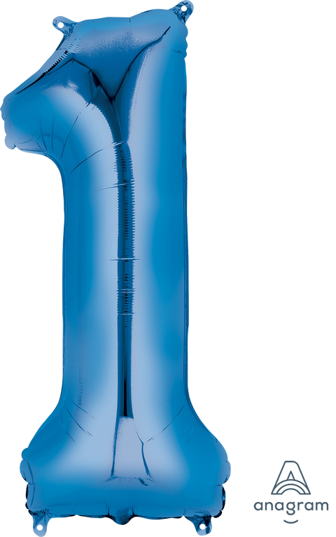 Ballon en aluminium (34") - Chiffre 1 - Bleu