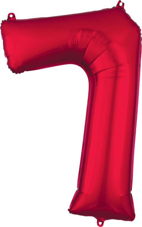 Ballon en aluminium (34") - Chiffre 7 - Rouge