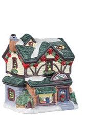 Petite maison de village de Noël illuminées