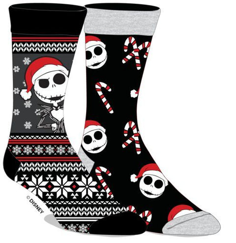 The Nightmare Before Christmas Jack Christmas Themed 2 Pack Crew Socks