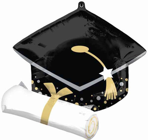 Ballon chapeau de graduation avec diplôme - 25"