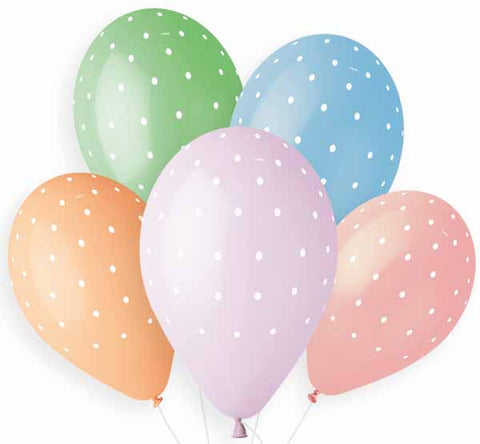 Ballon Gemar - Pastel avec pois - 13"