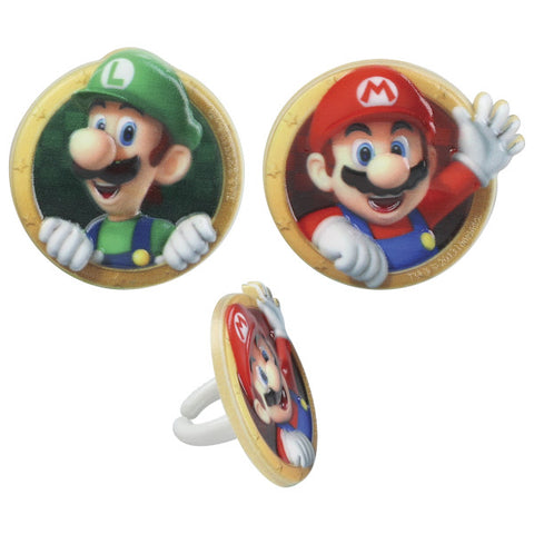 Bague à gateau - Mario Bros et Luigi
