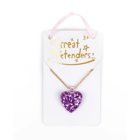Boutique Glitter Heart Necklace, Assorted