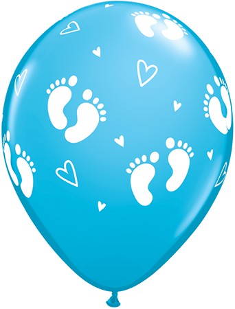 Ballon pied de bébé - Bleu - 11"