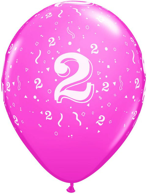 Ballon nombre #2 avec confetti - 11"