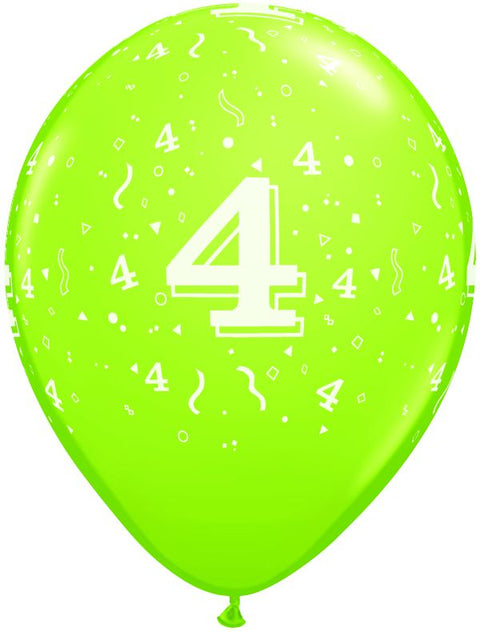 Ballon nombre #4 avec confetti - 11"