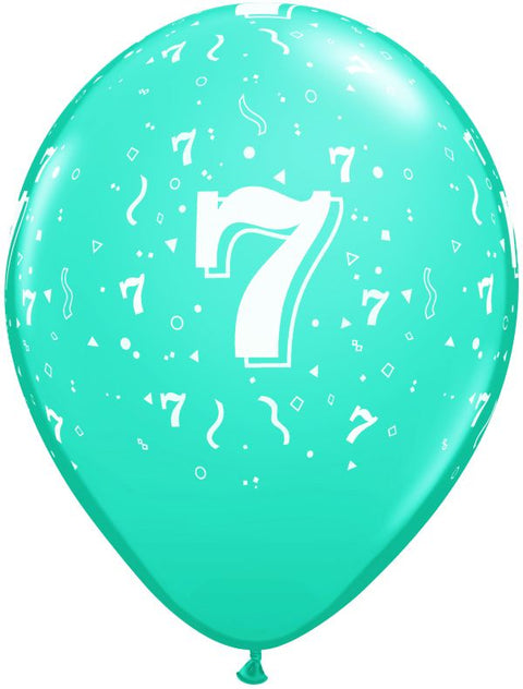Ballon nombre #7 avec confetti - 11"