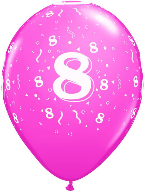 Ballon nombre #8 avec confetti - 11"