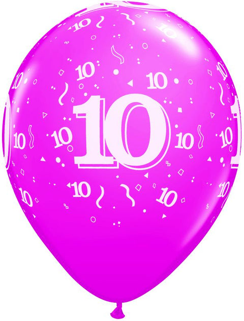 Ballon nombre #10 avec confetti - 11"