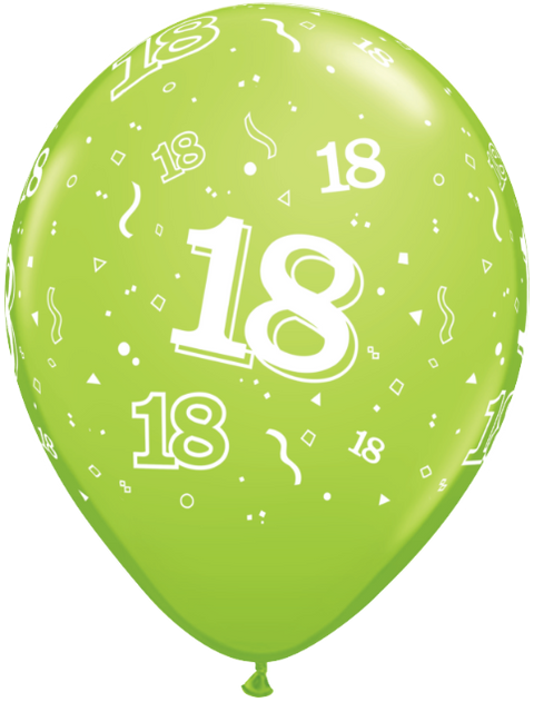 Ballon nombre #18 avec confetti - 11"