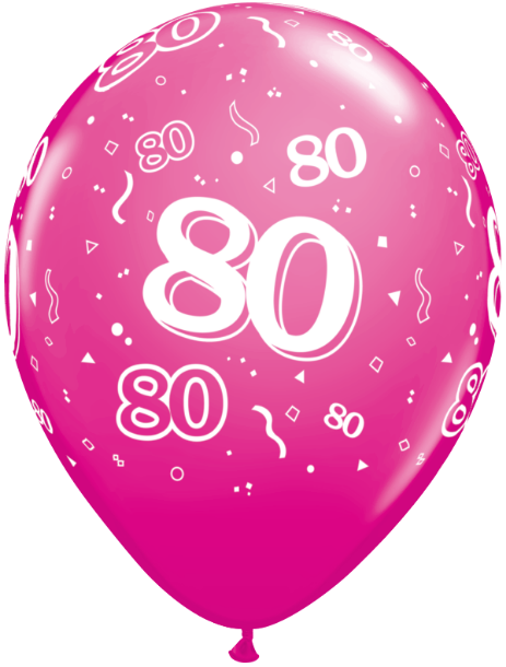 Ballon nombre #80 avec confetti - 11"