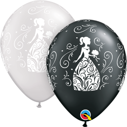 Ballon mariage - Noir/Blanc - 11"
