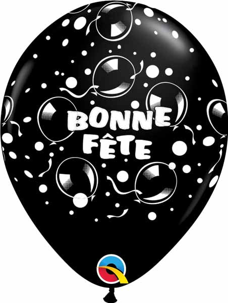 Ballon bonne fête noir - 11"
