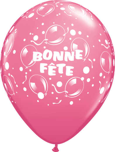 Ballon bonne fête rose foncé - 11"