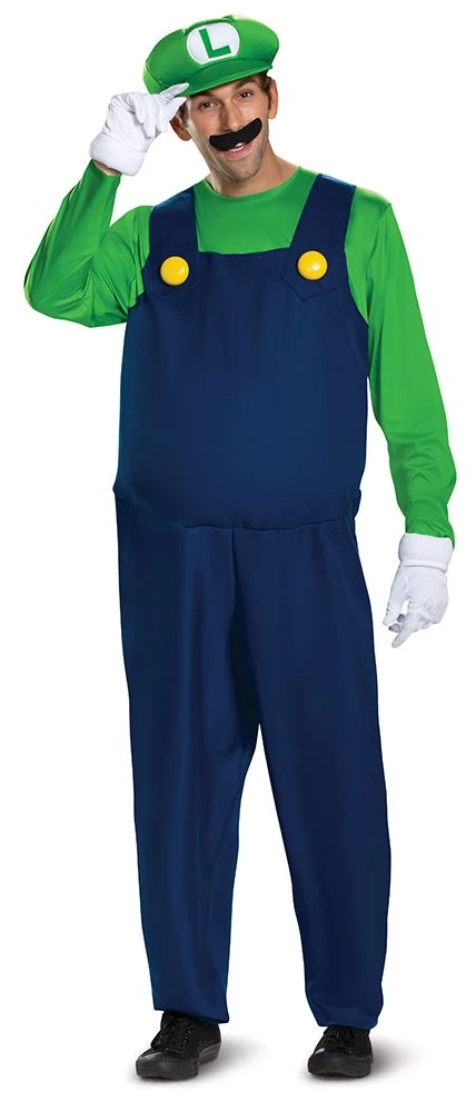 Costume de Luigi Deluxe - Adulte (Mario Bros) - Costume - Boo'tik d'Halloween