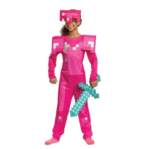 Costume guerrier rose - Minecraft - Enfant
