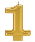 Numeral #1 Metallic Candle - Gold