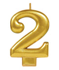Numeral #2 Metallic Candle - Gold