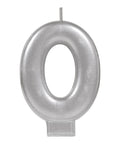 Numeral Metallic Candle #0 - Silver